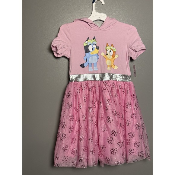 Disney Other - Bluey Character Girls Dress Pink Taffeta Tutu‎ Hoodie Sz L (10/12)
